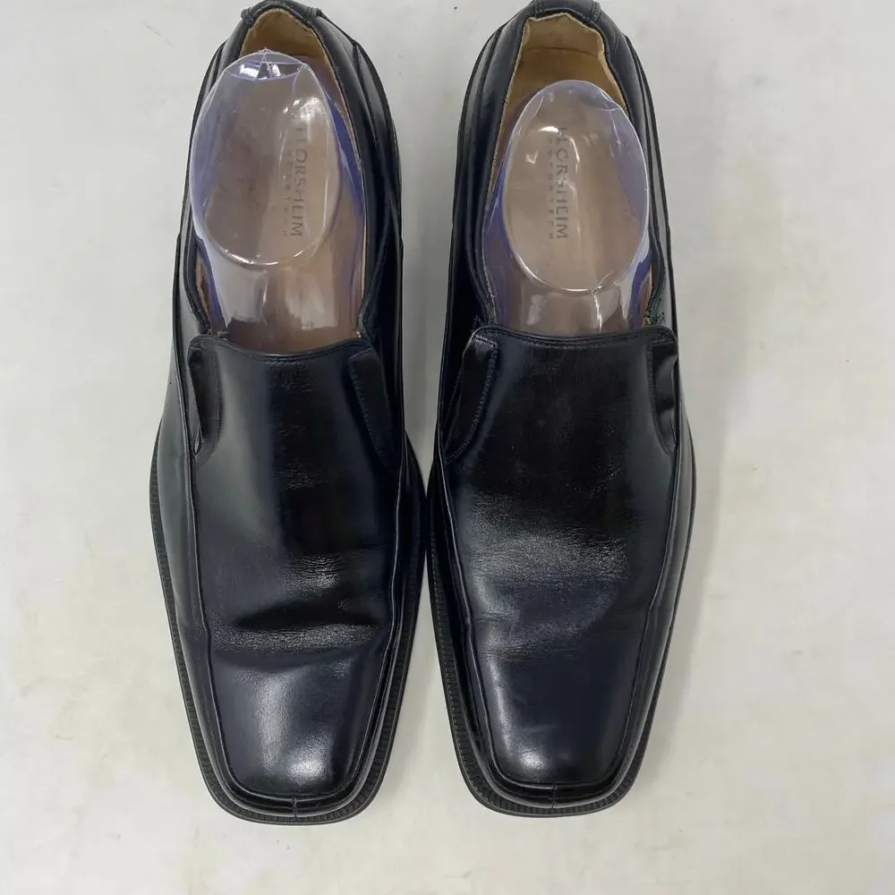 Florsheim Black Leather Moc Toe Slip On Shoes Mens Size 10.5